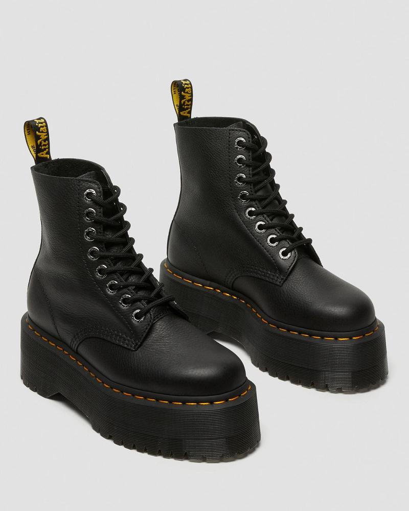 Women's Dr Martens 1460 Pascal Max Leather Platform Boots Black | AU 232GSO